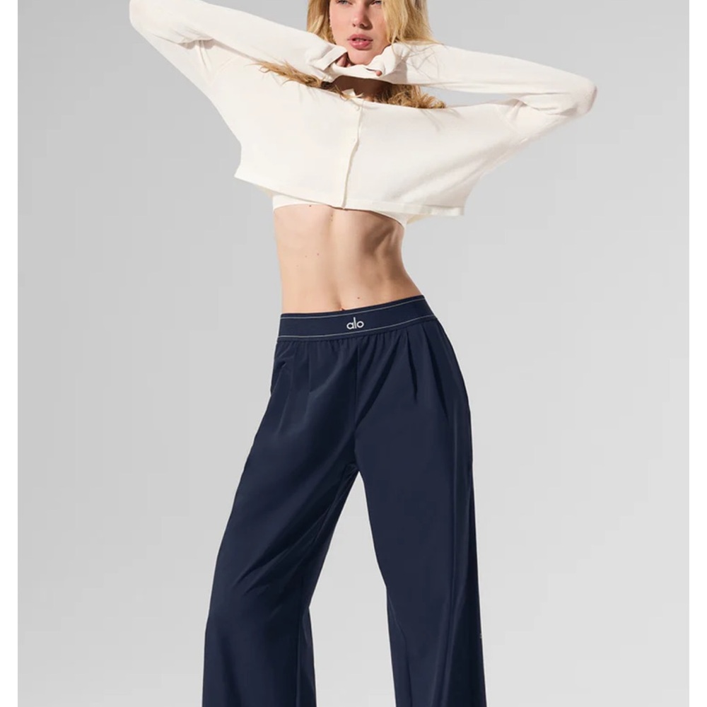 ALO Yoga Navy Wide-Leg Pants